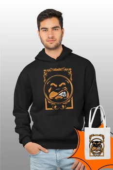 

Angemiel Wear Framed Dog Black Male Hooded Sweatshirt Bags Kombin