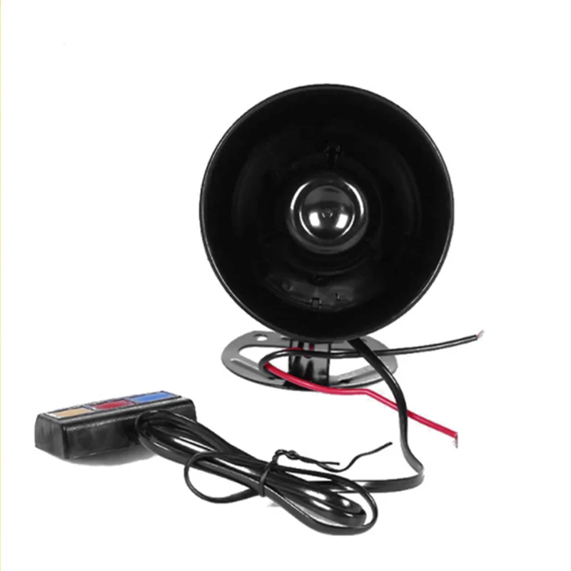 12V Car Motocycle 3 Tone Siren Loud Auto Horn Loudspeaker Electric Ambulance Alarm Sound Speakers 110dB Universal Car Siren Horn Motorcycle Horn