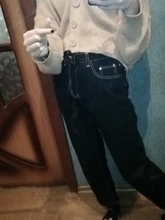 Vaqueros Mujer-Encuentro de estilo coreano limpiando pantalones Denim Vintage negro sólido alto cintura otoño Baggy Chic Ulzzang calle Casual