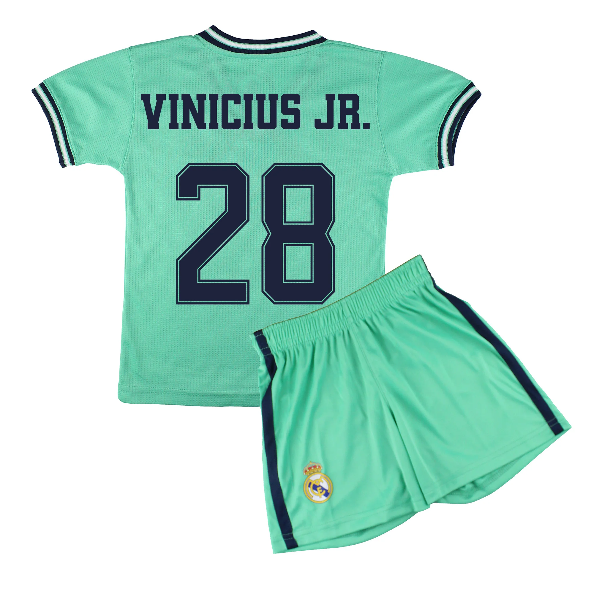 28 Vinicius Junior Комплект Camiseta y Pantalón Infantil Tercera Equipación-Реал Мадрид-Реплика Autorizada-Jugadores - Цвет: 28 Vinicius Junior