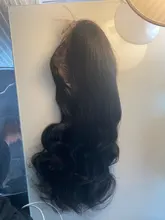 Ali Grace-Peluca con ondas y malla frontal de cabello humano, postizo de pelo brasileño, prearrancado, con encaje