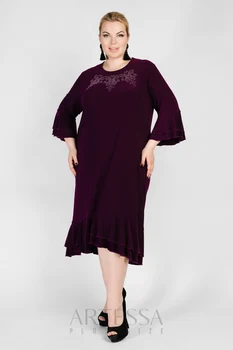 

Summer dress artessa plus size, midi length, with rhinestones, made of polyester.