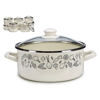 

Pot with Glass Lid Enamelled Steel 33,6 x 17 x 25,8 cm (Ø 24 cm)