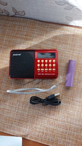Отзыв о товаре Цифровой радиоприемник портативный мини FM-радио USB TF MP3 музыкальный плеер телескопическая антенна Громкая связь карманы приемник уличный K62 от пользователя M***m
