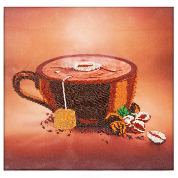 

60104 set for embroidery with beads Astrea 'caffe' 30x30 cm