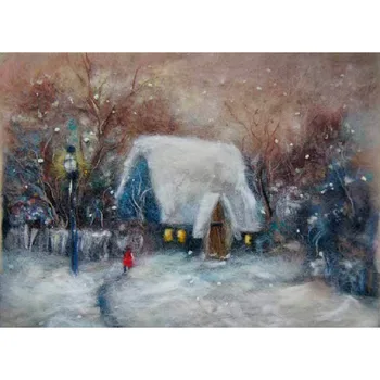 

Set for felting (painting color wool) 'zima' 21x29,7 cm (A4)