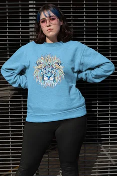

Angemiel Wear Colorful Lion Blue Women Sweatshirts