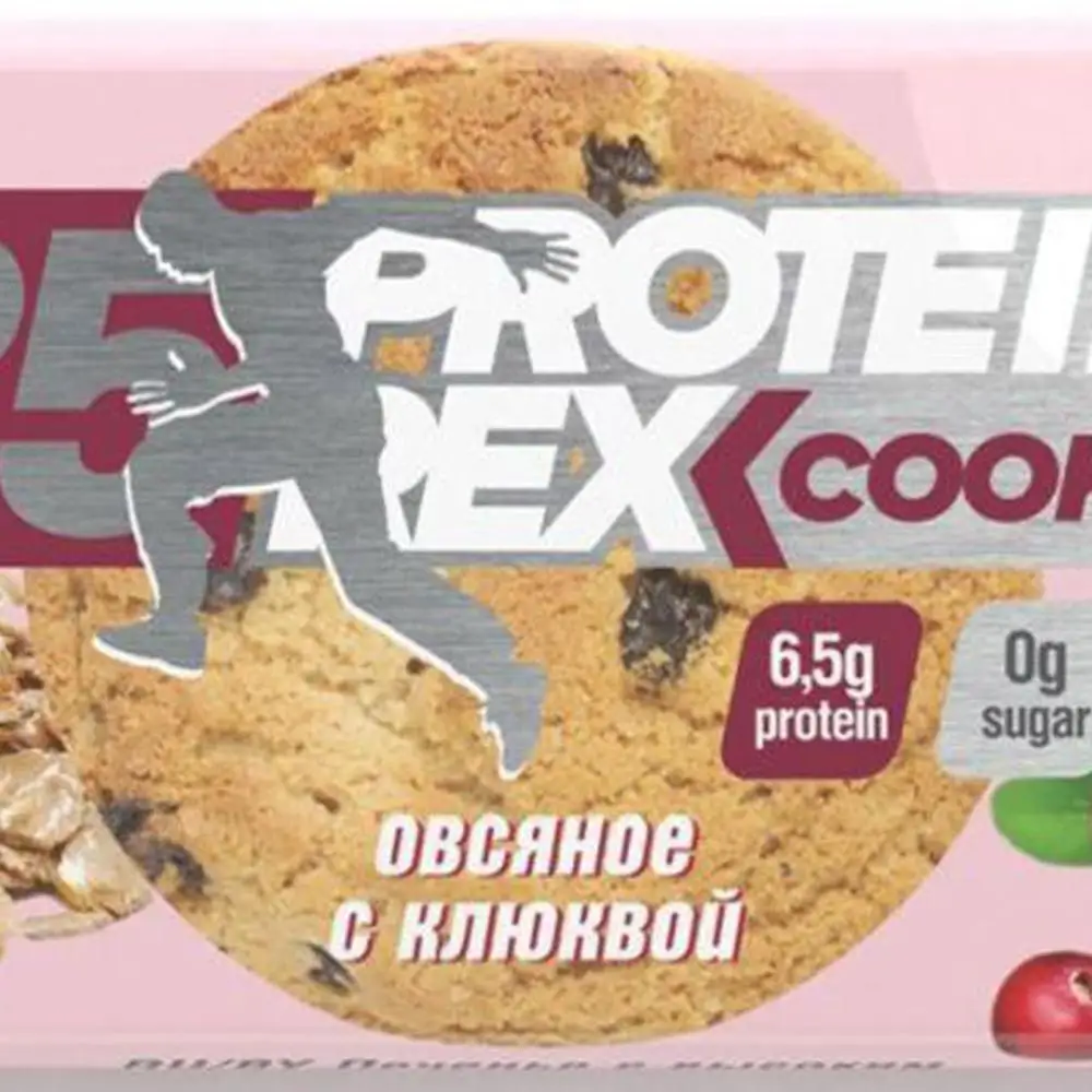 Печенье с высоким содержанием протеина ProteinRex овсяное клюкв 50г по 12 шт|Печенье