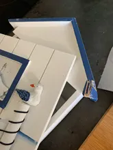 Caja de almacenamiento de llaves de la casa del Mediterráneo caja de almacenamiento de madera montada en la pared