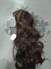 ALAN EATON-Peluca de cabello sintético para mujer afroamericana, cabellera artificial largo ondulado con flequillo, color negro, marrón y dorado, resistente al calor