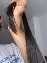 ALIANNA-extensiones de cabello humano para mujer, mechones de pelo largo y liso, brasileño, 32, 34, 36, 38 y 40 pulgadas, n. ° 1B, 30 pulgadas