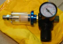 HVLP-Regulador de presión de aire en aerosol y miniseparador de filtro de aire en línea de 1/4 , ajuste del regulador de presión de aire, PISTOLA DE PULVERIZACIÓN