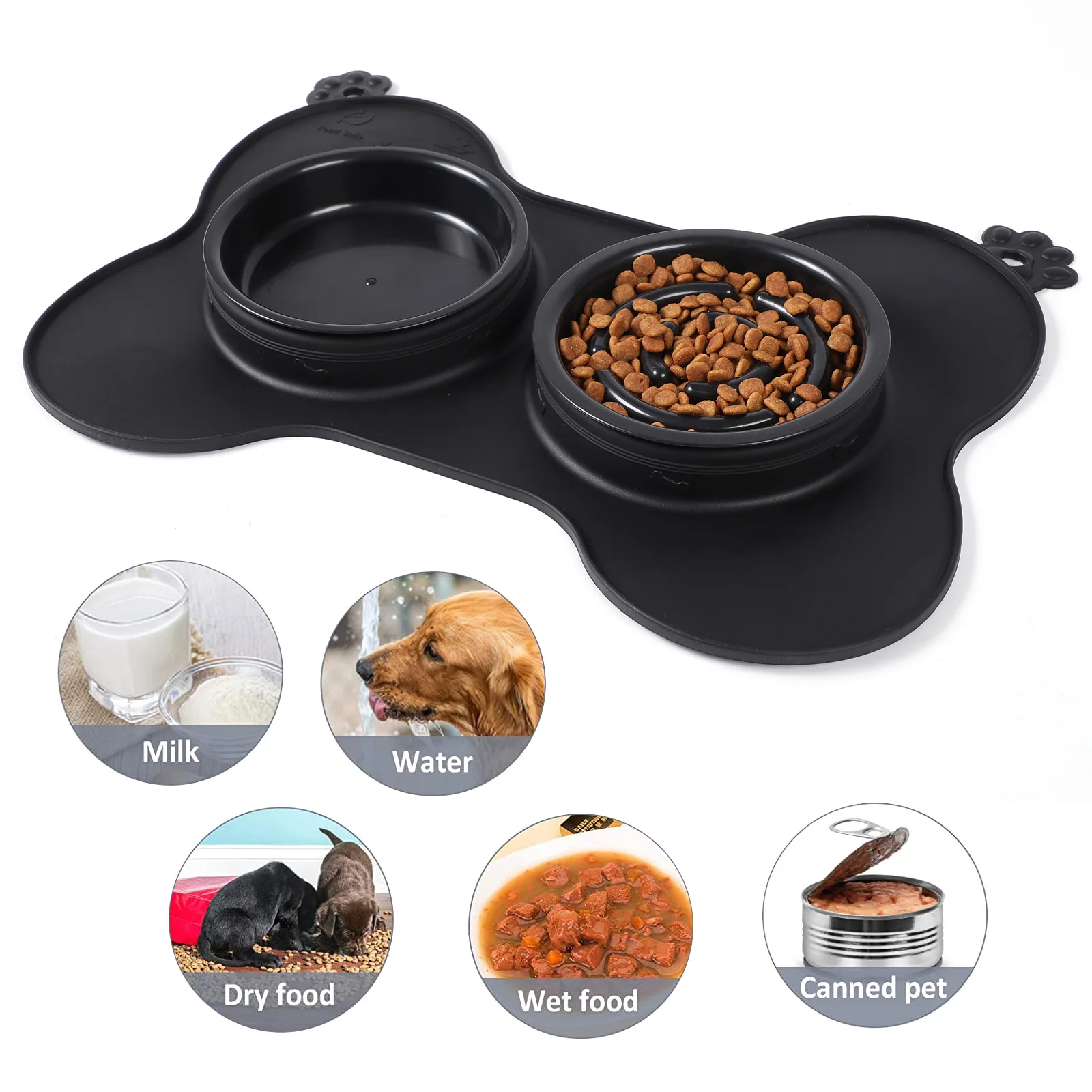 Recipiente de silicona plegable grande para mascotas, recipiente portátil de viaje al aire libre para cachorros, alimentador, plato, cuencos para perros