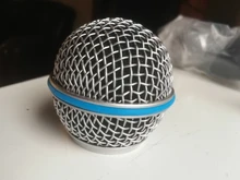 Cabezal de rejilla del micrófono de repuesto de malla de acero azul, accesorio de piezas de bricolaje