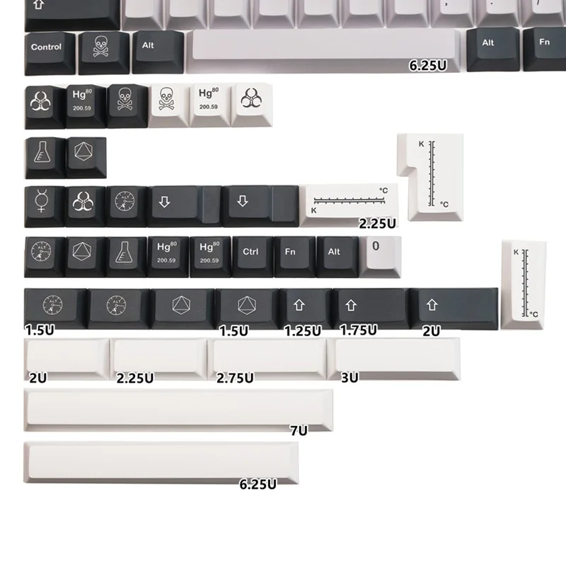 GMK Mercury Keycaps, Perfil Cereja, PBT, Sublimação
