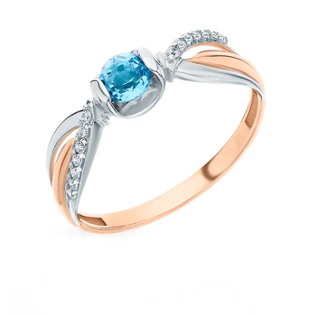 

Gold ring with Topaz and cubic zirconia sunlight