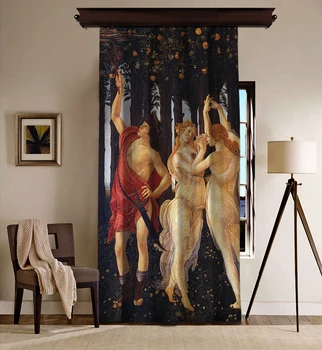

Cipcici Sandro Botticelli - Primavera Single Panel Blackout Curtain for Living Room Bedroom Soundproof Thick Window Curtain