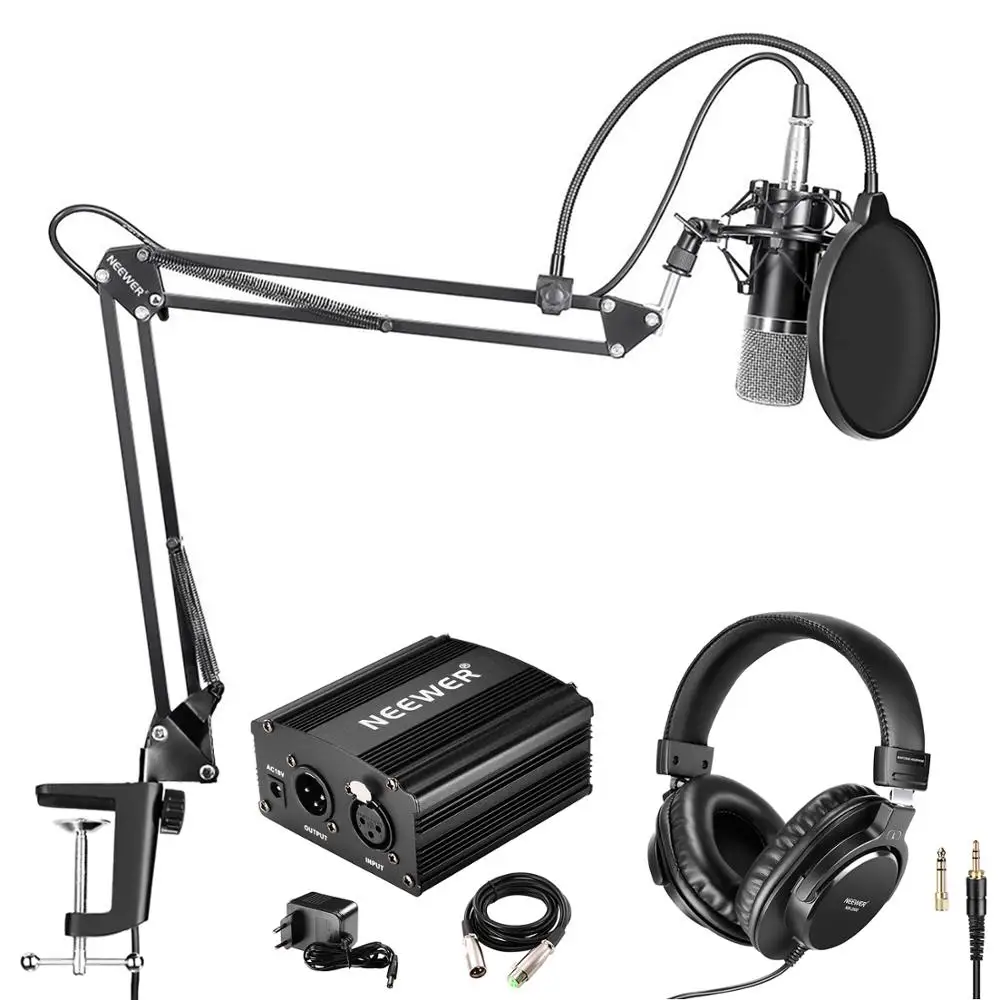 Neewer NW-700 Pro конденсаторный микрофон и монитор комплект наушников с 48В фантомный