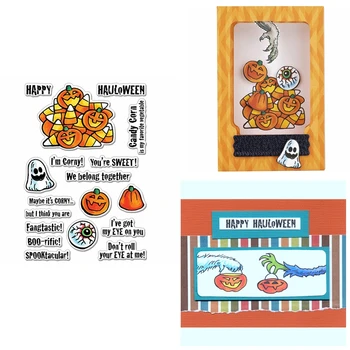 

Happy Halloween Pumpkin Ghost Horrible Eyes Clear Transparent Stamp Scrapbook For Card Album Make DIY Crafts Stamp 2020