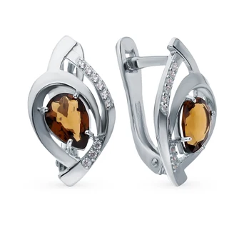 

Silver earrings with crystals and cubic zirconia sunlight sample 925