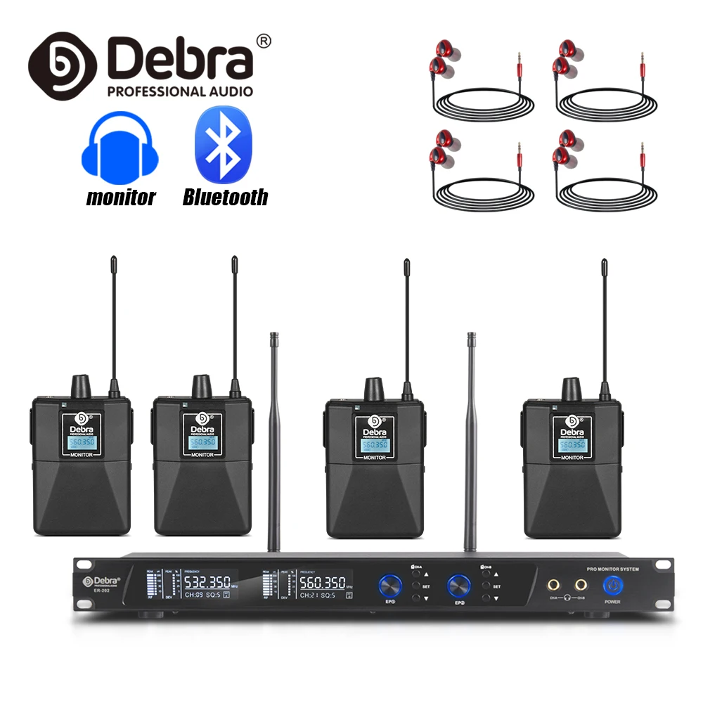 Хороший звук! Debra ER 202 Professional UHF беспроводная система ушного монитора с