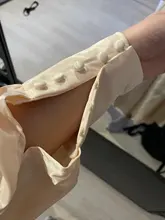 A-Line Dress V-Neck Spring Bishop-Sleeve Satin Simplee Chic Elegant Vintage High-Waist