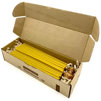 

Candles wax with a candle holder in a convenient box Orthodox church 100 pcs.