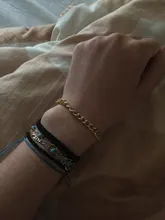 Modyle-Pulseras de eslabones de 22cm para hombre y mujer, brazaletes de Color dorado, regalos de joyería