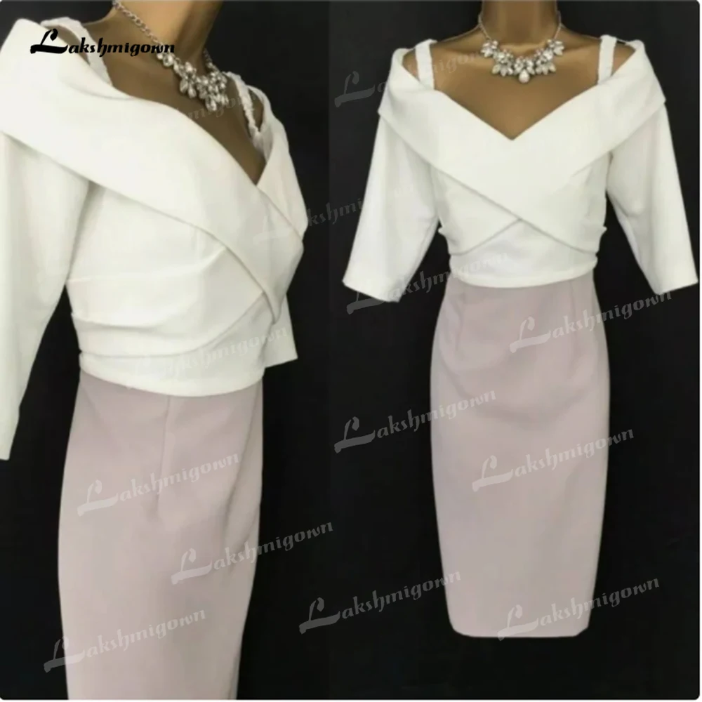 

Simple Plus Size Mother Of The Bride Dresses Knee-Length Spaghet Wedding Party Guest Dress vestidos invitada boda Woman Dress