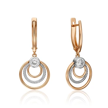 

585 sterling gold earrings, platinum brand, art. 02-4514-00-501-1111-38