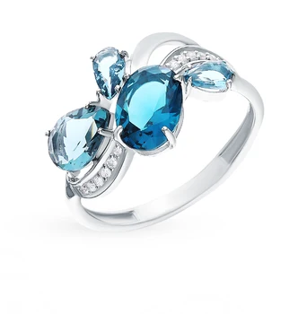 

Silver ring with crystals and cubic zirconia sunlight