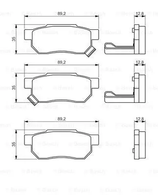Колодки дисковые задние Honda Accord 2.0&16V 85-89 BOSCH 098649