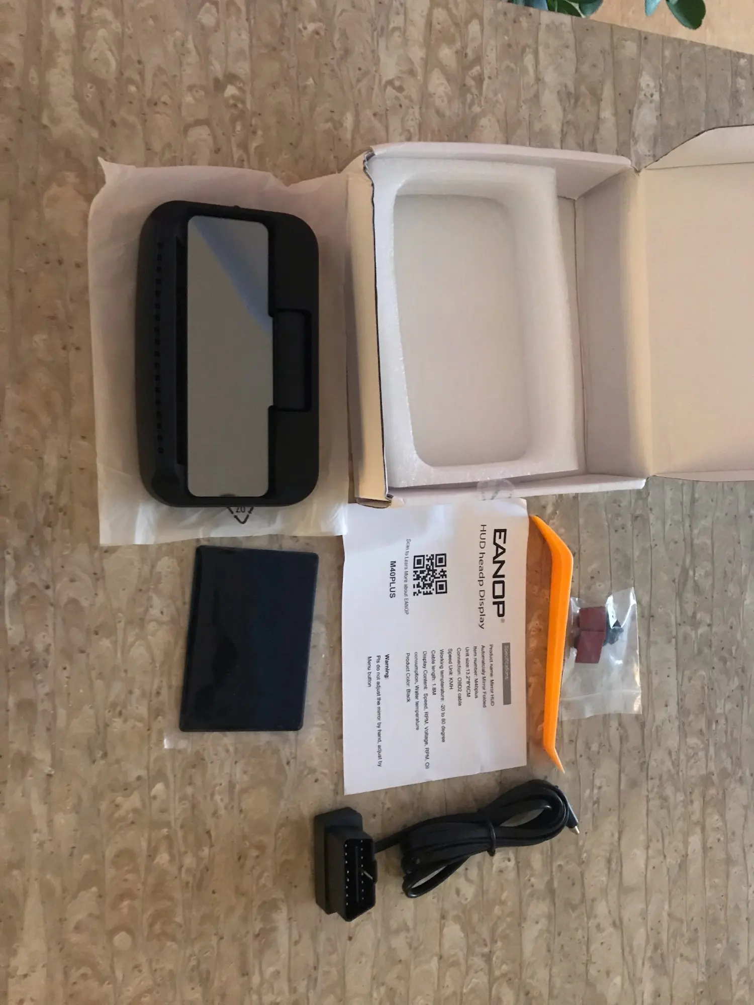 Отзыв о товаре Проектор EANOP M40PLUS, зеркало на лобовом стекле, дисплей OBD2, Winshield, измеритель скорости вращения, скорость проектора, расход масла, приложение дл... от пользователя V***v