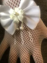 Fishnet-Gloves Ceremony-Accessories Flower-Girl Communion Kids Lace White 1-Pair Pearl