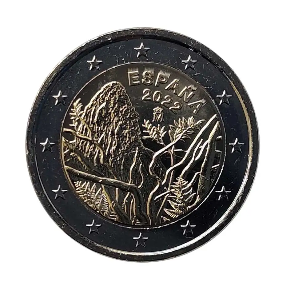Moneta Originale 2 Euro Spagna Anno 2022 Parco Nazionale Unc Garajonay Non Circolata