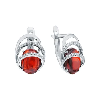 

Silver earrings with cubic zirconia sunlight sample 925 test