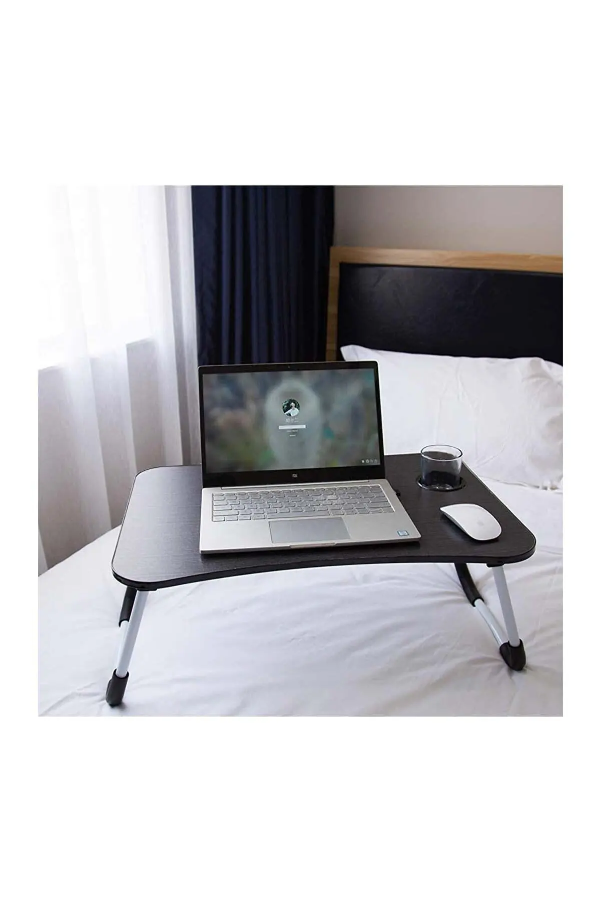 Portable Folding Bed Seat Top Patient Service Desk Laptop Computer Stand Home New Generation Quality High Laminated Chipboard Black computer chair