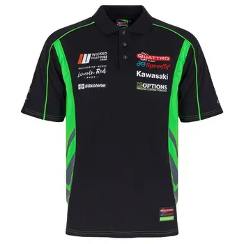 

Kawasakí Oficila T-shirt Polo paddock pitline teamwear motorcycle racing team men's