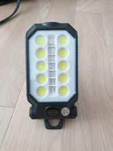 Portable LED Flashlight Power-Display Magnet-Design Camping Lantern Waterproof COB 