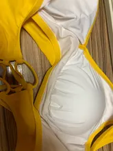 Swimsuit Women Bikini-Sets Bathing-Suits Lemon CUPSHE Lace-Up Print Two-Pieces Sexy Yellow