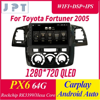 

One din Car Multimedia player Car Navigation-PX6 for TOYOTA Fortuner 2005 QLED 1280*720 Carplay DSP RDS GPS 4G+64G