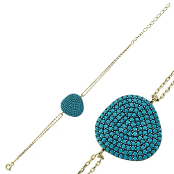 

KUTAYDAN 925 Sterling Silver Nano Zircon Cubic Zirconia Triangle Bracelet