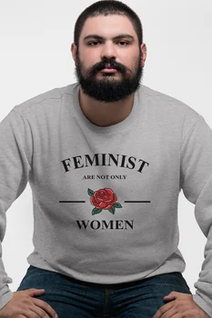 

Angemiel Wear Feminist Are Not Only Women Gray Men 'S Sweatshirt