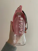 580ml Portable Pet Dog Water Bottle Soft Silicone Leaf Design Travel Dog Bowl For Puppy