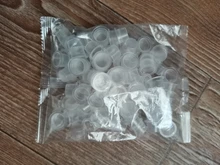 Tazas de tinta desechables de plástico para tatuaje, pigmento de maquillaje permanente, soporte claro tapa de recipiente, accesorio de tatuaje, 100 unidades, S/M/L