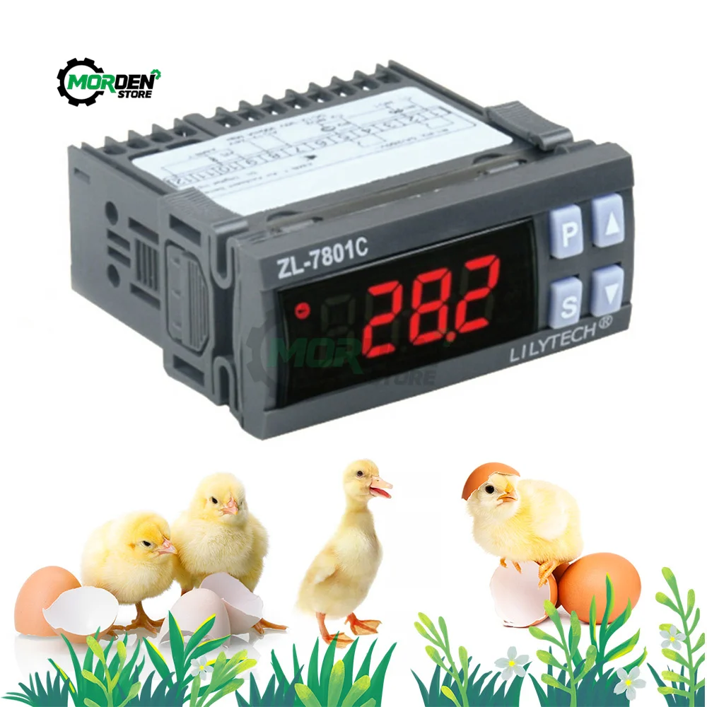 

ZL-7801C Dual 16A Output Hatch Controller Temperature And Humidity Controller For Incubator Controller
