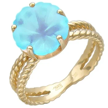 

Esthete ring flower with 1 Topaz in red gold