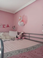 Cabeza de cisne 3D para decoración de habitación de niños, decoración colgante de pared para habitación de niños, guardería, casa de juego de instalación suave
