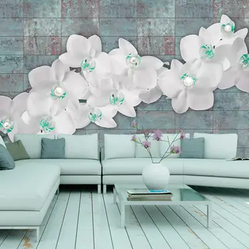 

Wall mural-Orchids with pearls - 350x245 cm