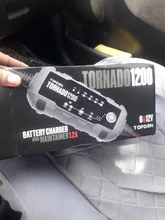 Topdon-cargador de batería de coche T1200, 6V, 12V, automático, ácido de plomo, cargador de batería de litio para coche y motocicleta, hasta 80Ah